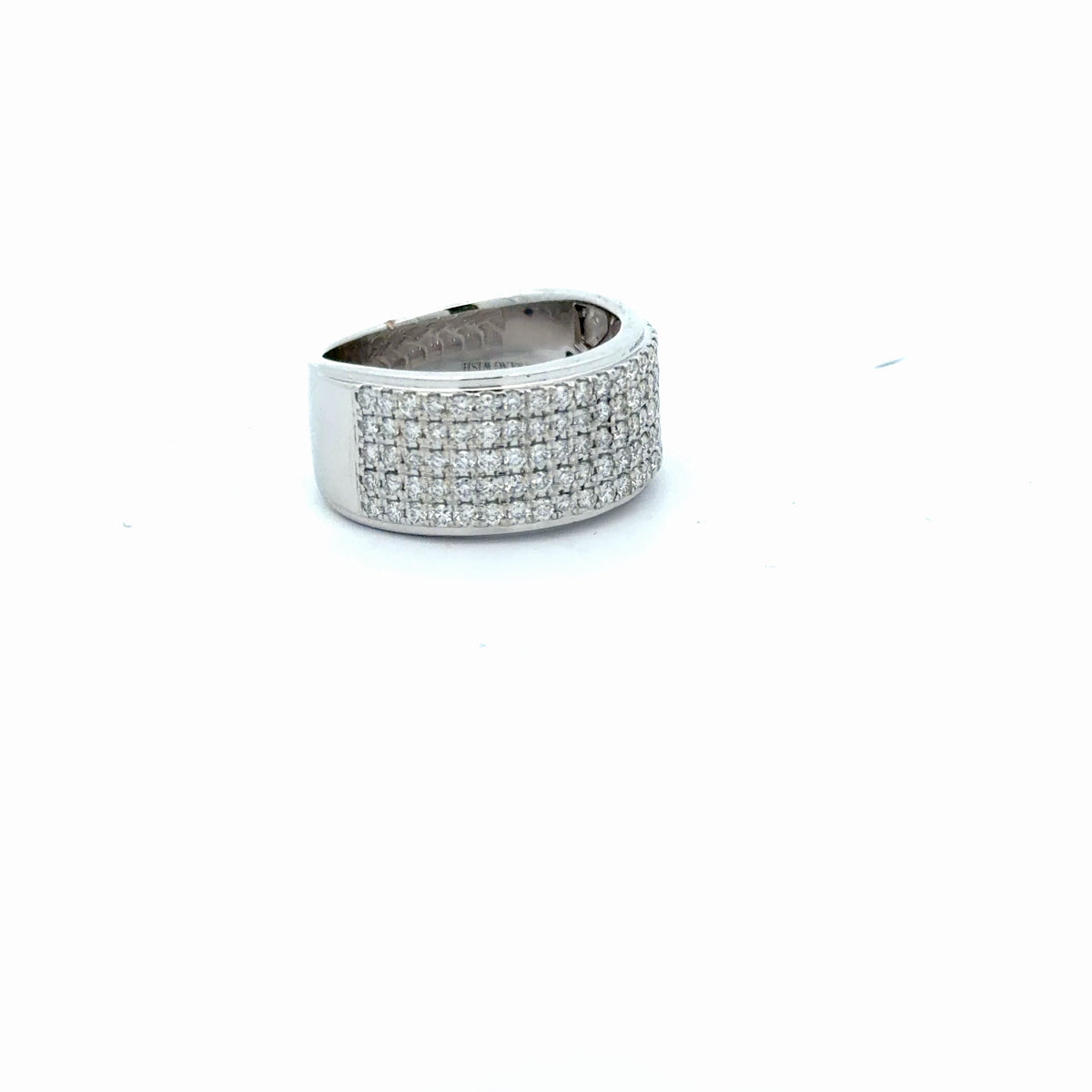 14k White Gold 1.50ct F VS2 Round (5) Row Diamond Band Unisex Size 10 Design By Vera Wang