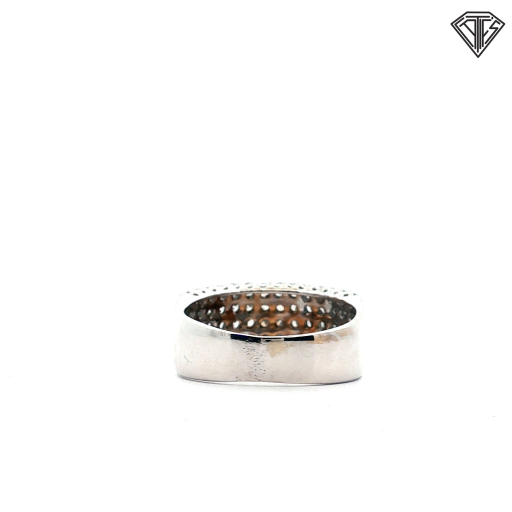 18k White Gold 2.00ct G VS2 (5) Row Round Diamond Band 10mm Wide Size 9
