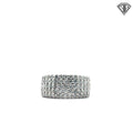 18k White Gold 2.00ct G VS2 (5) Row Round Diamond Band 10mm Wide Size 9