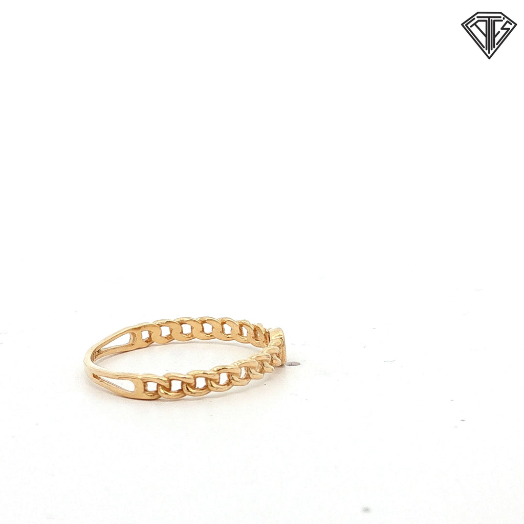 14k Yellow Gold .03ct G SI2 Round Diamond Cluster Link Ring Size 7  1.1 gram