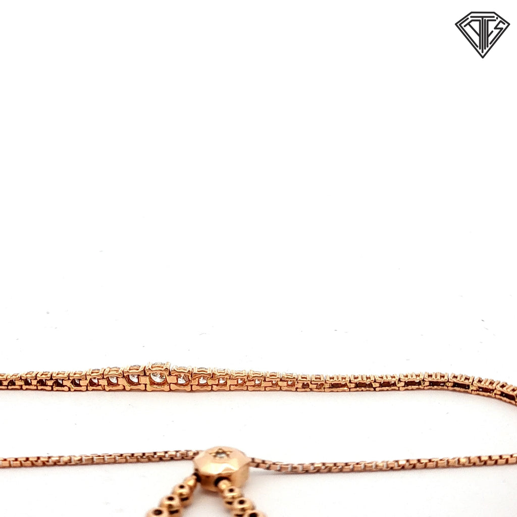 18k Rose Gold 2.00ct G VS2 Round Diamond Bolo Bracelet  7.9 gram