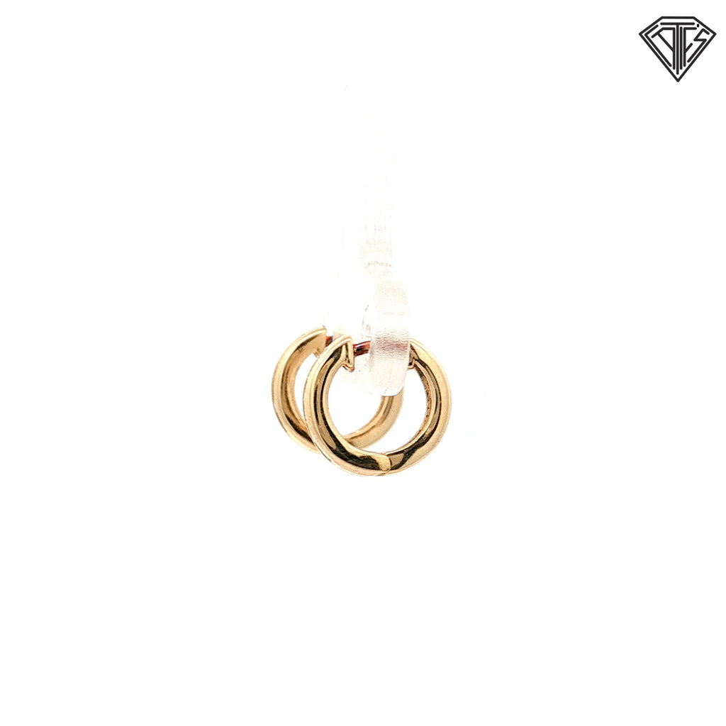 14k Yellow Gold .10ct G SI1 Round Diamond Ex Small Huggie Earrings  1.8 gram
