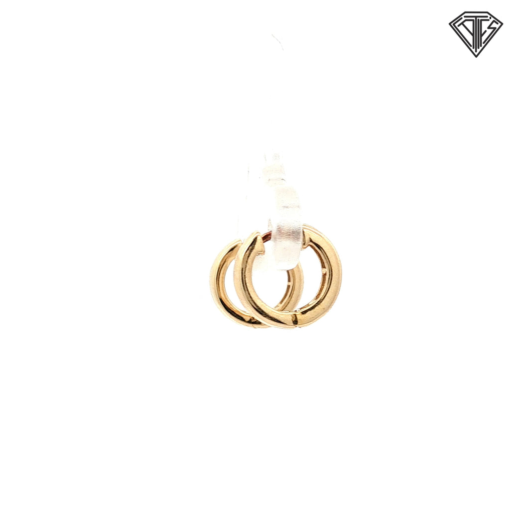 14k Yellow Gold .10ct G SI1 Round Diamond Ex Small Huggie Earrings  1.8 gram
