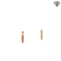 14k Yellow / Rose Gold Cuff and Ex Small Huggie Earrings
