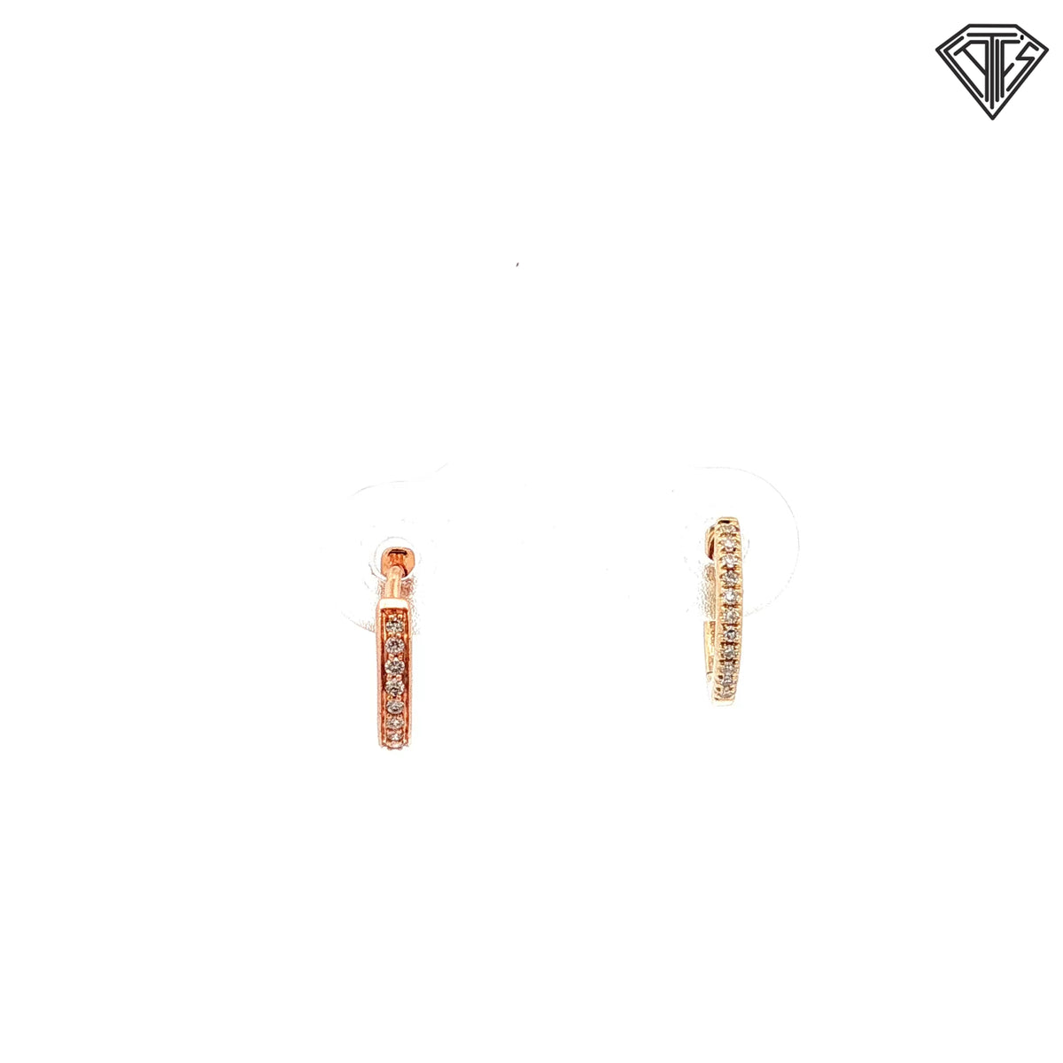 14k Yellow / Rose Gold Cuff and Ex Small Huggie Earrings