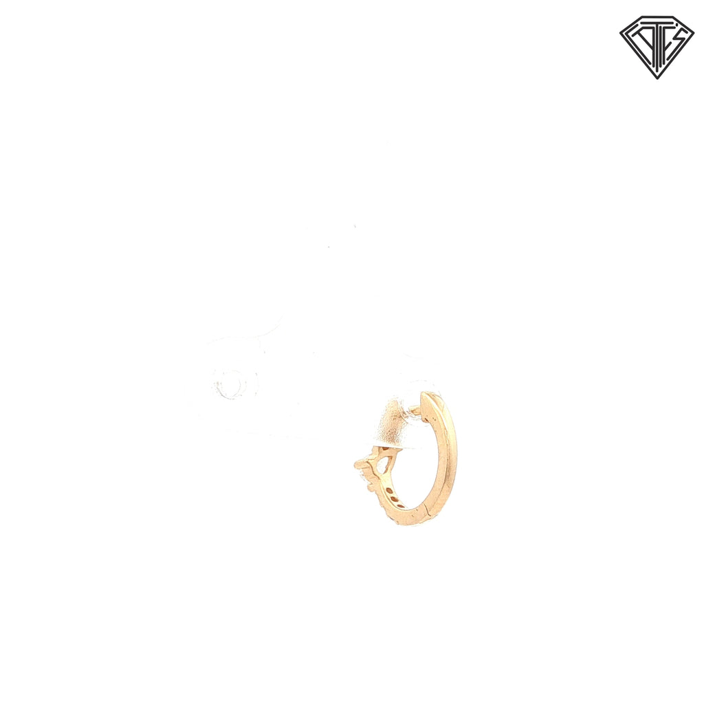 14k Yellow Gold .25ct G VS2 Pear Shape Diamond Single Hoop Earrings