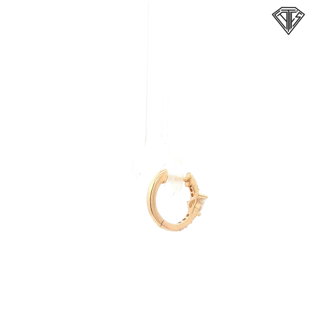14k Yellow Gold .25ct G VS2 Pear Shape Diamond Single Hoop Earrings