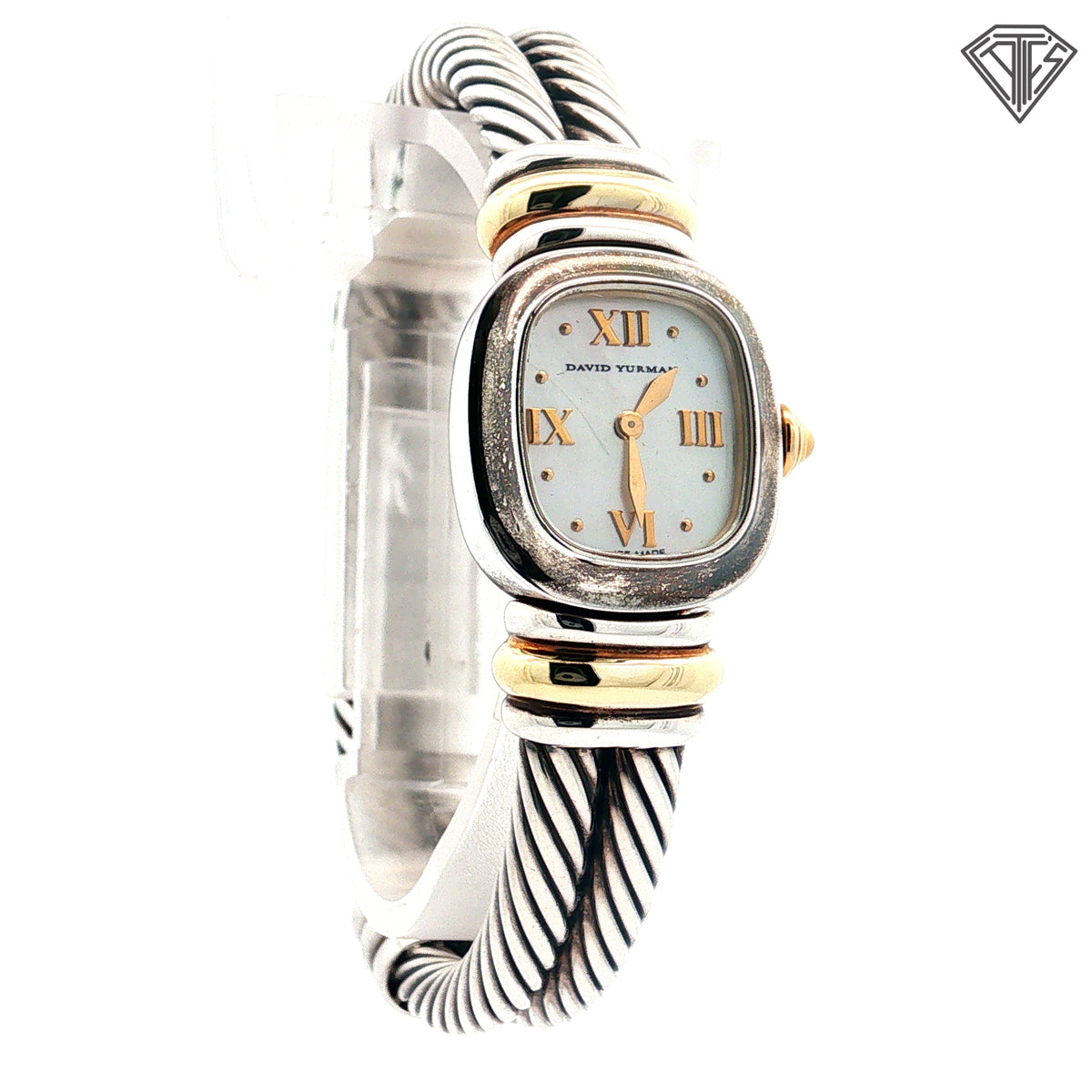 Pre-Loved David Yurman 18k Yellow Gold / Sterling Silver Cable Watch / 19mm/ Mother of Pearl Dial / Quartz Movement