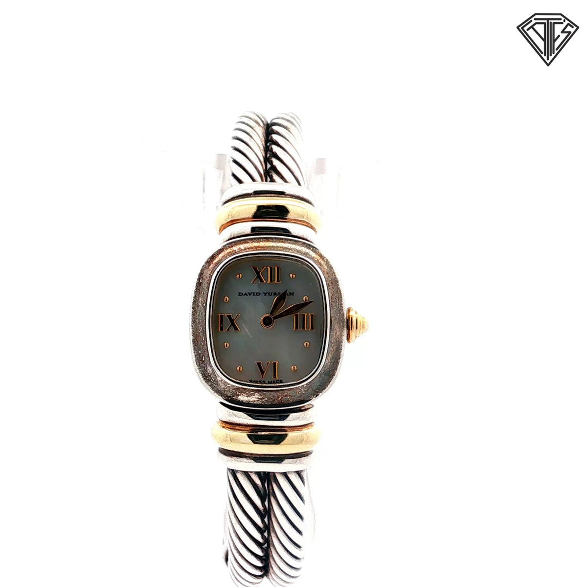 Pre-Loved David Yurman 18k Yellow Gold / Sterling Silver Cable Watch / 19mm/ Mother of Pearl Dial / Quartz Movement