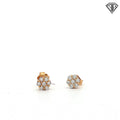 14k Yellow Gold .30ct H SI1 Round Diamond Flower Cluster Stud Earrings