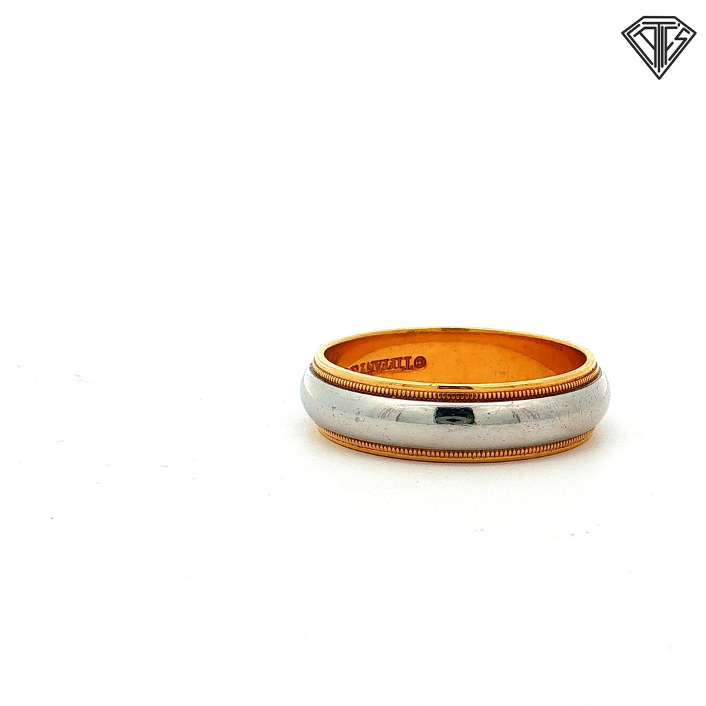 Pre-Loved Tiffany & Co. Platinum/ 18k Yellow Gold Men Wedding Band Size 11 .5   6mm   11.4 gram