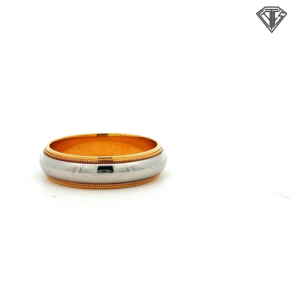 Pre-Loved Tiffany & Co. Platinum/ 18k Yellow Gold Men Wedding Band Size 11 .5   6mm   11.4 gram