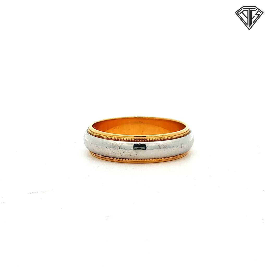 Pre-Loved Tiffany & Co. Platinum/ 18k Yellow Gold Men Wedding Band Size 11 .5   6mm   11.4 gram