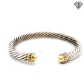 Pre-Loved David Yurman Two Toned 18k Yellow Gold / Sterling Silver Cable Cuff Bracelet   10mm  7"in Wrist  73.9 gram