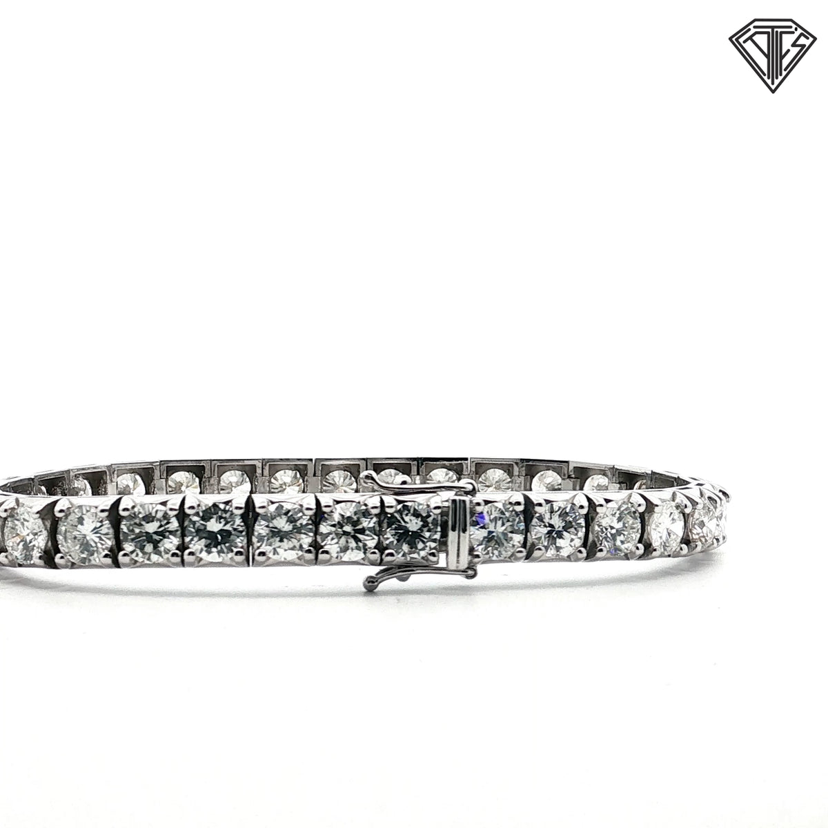 14k White Gold 15.53ct G /J  VS2/ I1 (32) Round Diamond Tennis Bracelet