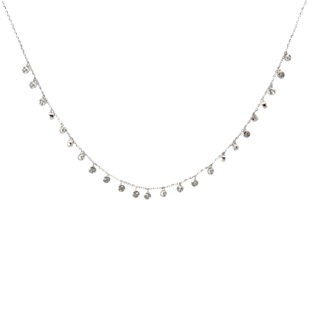 18K WHITE GOLD .85CT G SI1 DIAMOND DANGLE NECKLACE
