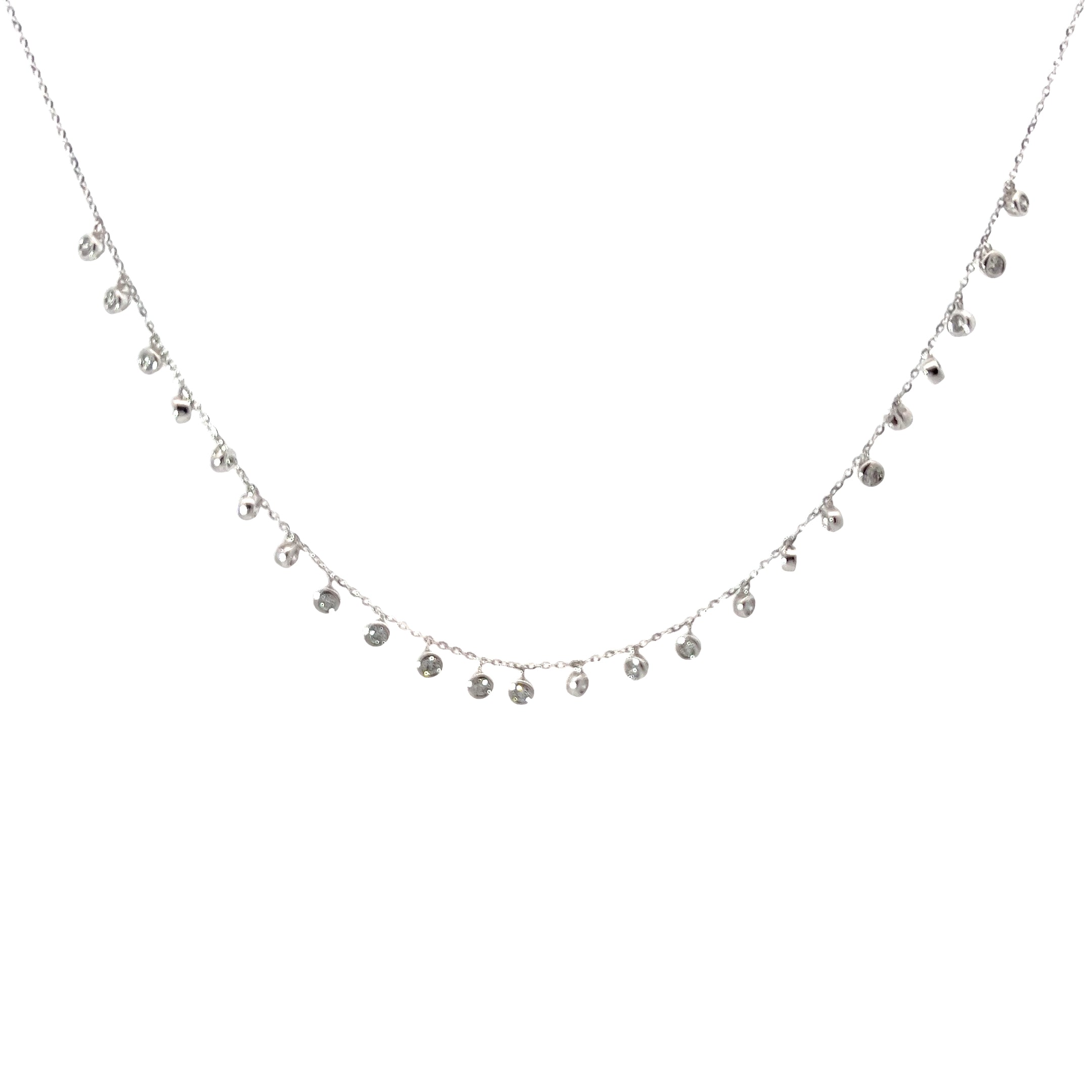18K WHITE GOLD .85CT G SI1 DIAMOND DANGLE NECKLACE
