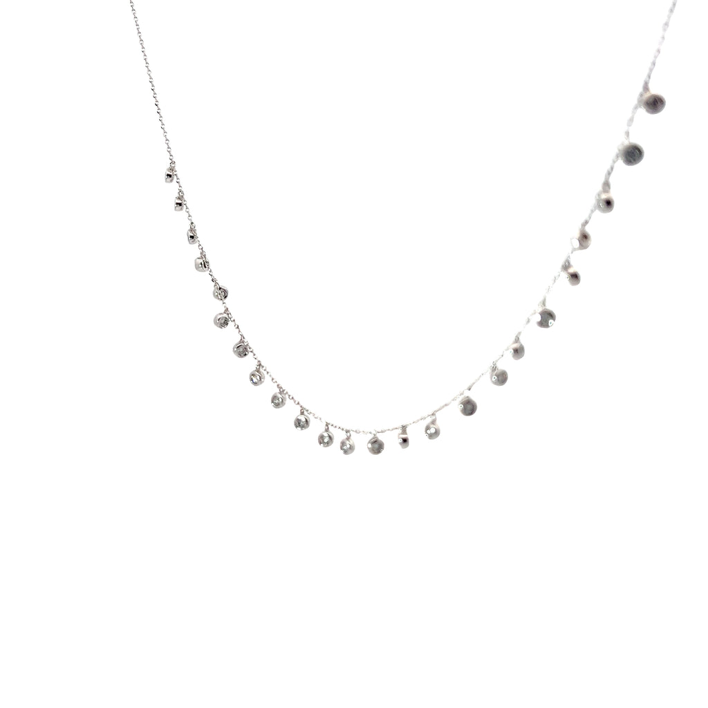 18K WHITE GOLD .85CT G SI1 DIAMOND DANGLE NECKLACE