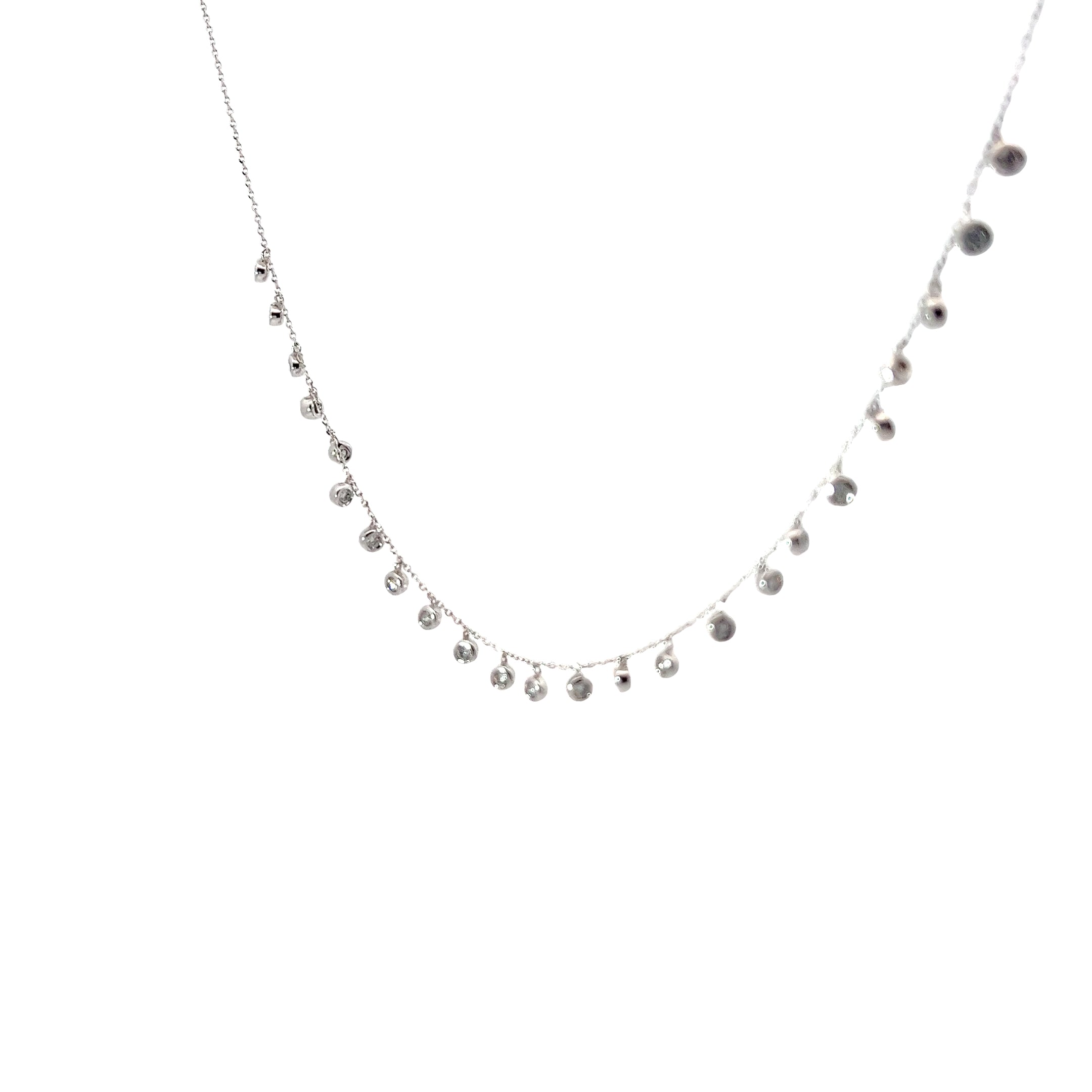 18K WHITE GOLD .85CT G SI1 DIAMOND DANGLE NECKLACE