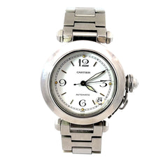 Pre-owned Ladies Cartier Pasha Stainless Steel White Dial Watch model 2324