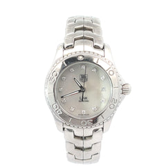 Pre-owned Ladies Tag Heuer Link Stainless Steel White MOP Diamond Markers Dial Watch model WJ1319-0