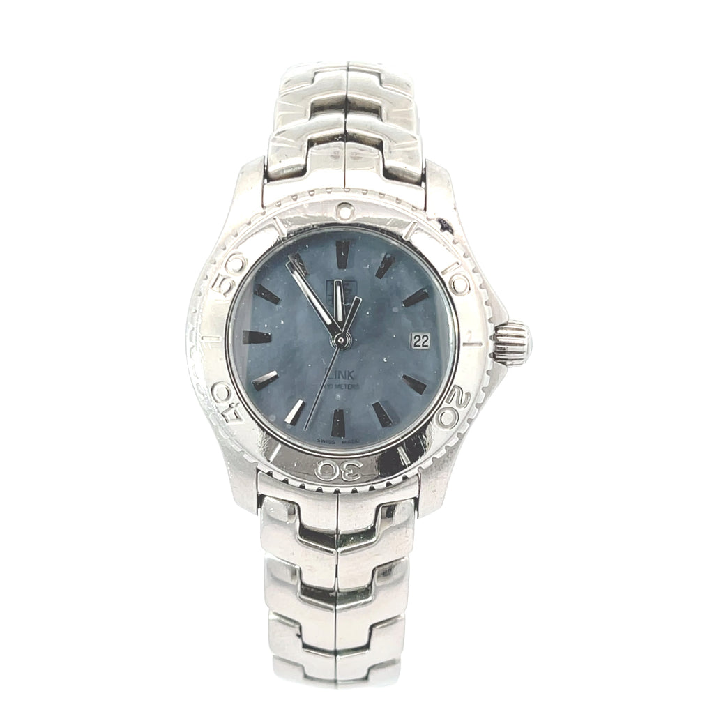 Pre-Owned Tag Heuer Link Watch / Stainless Steel/ Blue Mother of Pearl Dial/ Date/ Model WJ1316-0