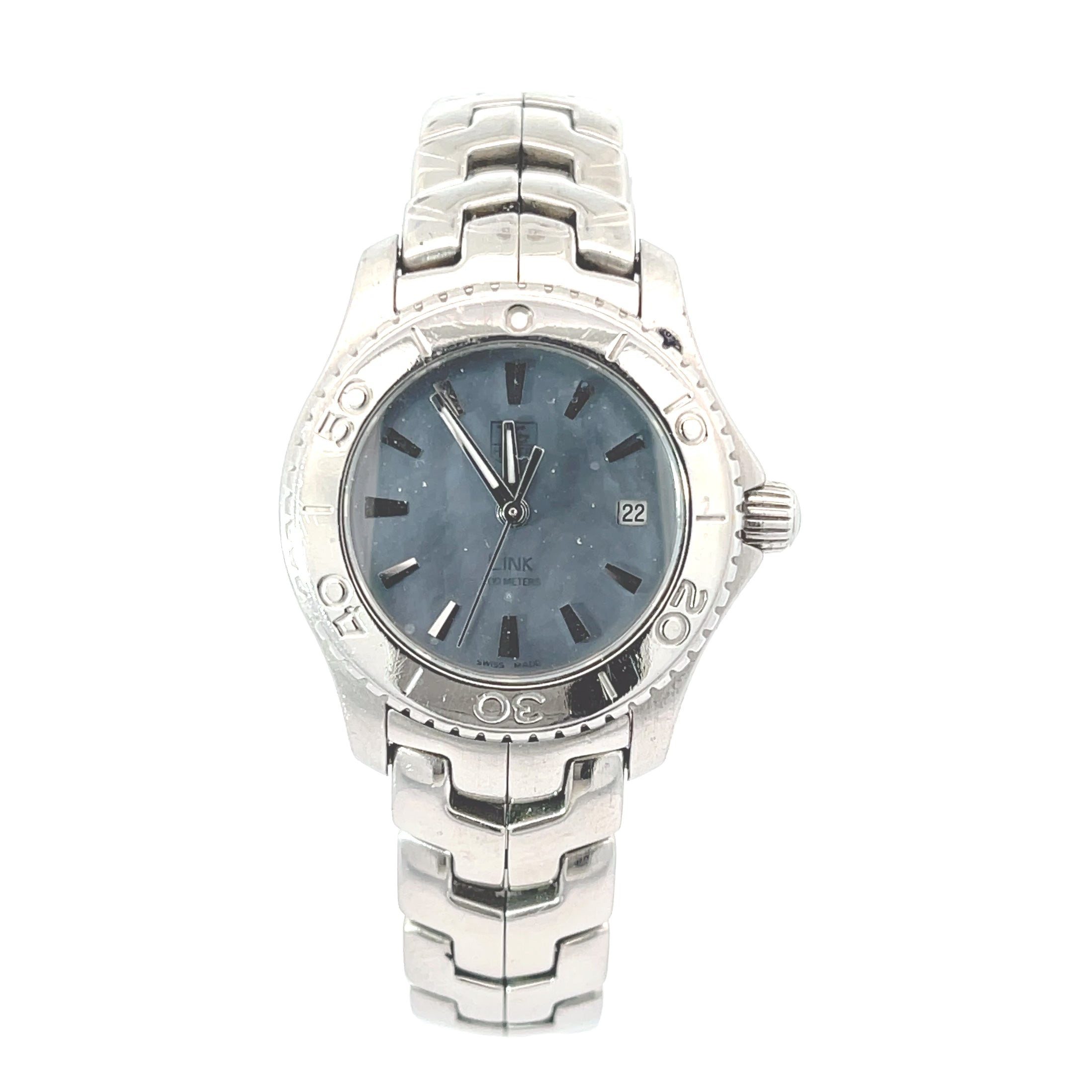 Pre-Owned Tag Heuer Link Watch / Stainless Steel/ Blue Mother of Pearl Dial/ Date/ Model WJ1316-0