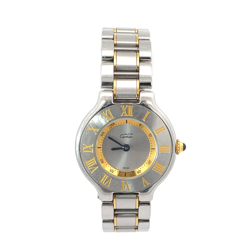 Pre-owned Ladies Cartier Must de 21 Stainless Steel Two-tone Watch model 1340