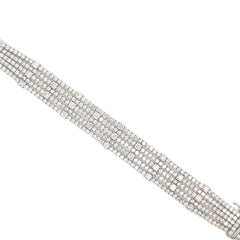 18K White Gold 20.85ct H SI1 Round Diamond 5 Strand Tennis Bracelet