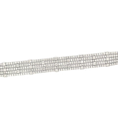 18K White Gold 20.85ct H SI1 Round Diamond 5 Strand Tennis Bracelet