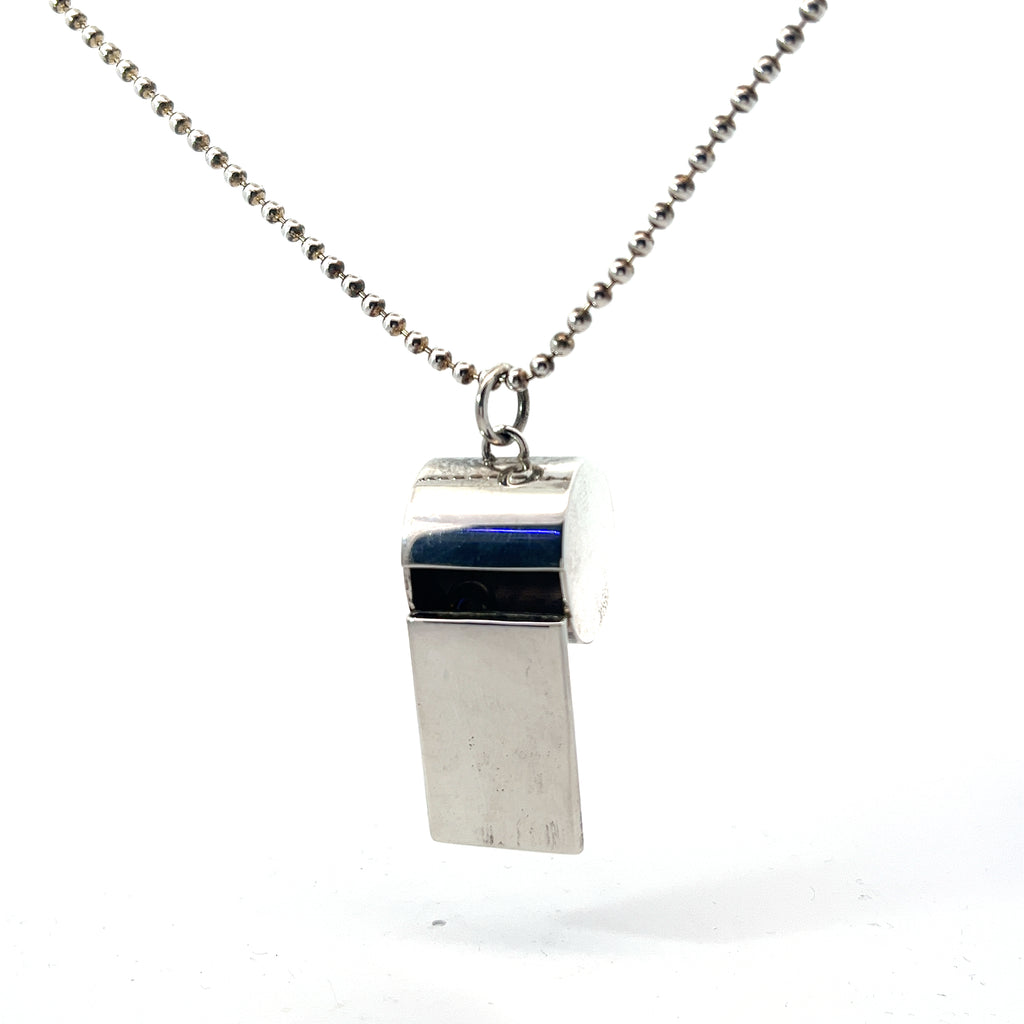 Pre-Owned Rare Retired Tiffany & Co. Sterling Silver Whistle Charm Pendant Necklace