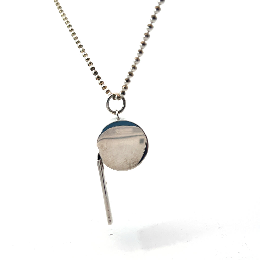 Pre-Owned Rare Retired Tiffany & Co. Sterling Silver Whistle Charm Pendant Necklace