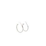 14k white gold thin hoop earrings