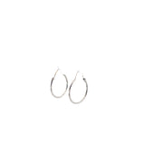 14k white gold thin hoop earrings