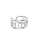 Ladies 14k white gold Diamond Cuff Ring