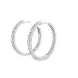 14k White Gold 2.17ct G SI1 Round Diamond Hoop Earrings