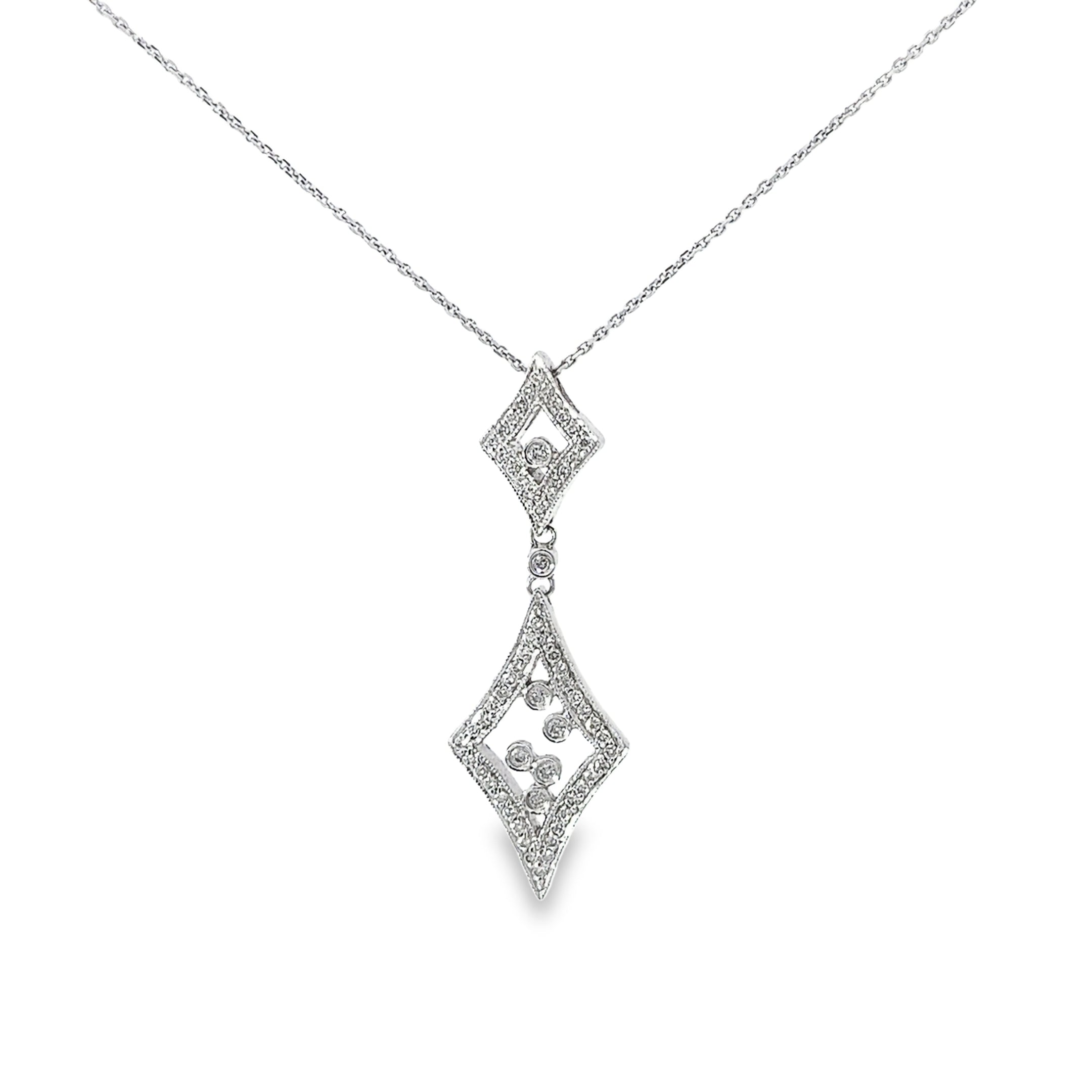 Ladies 14k White Gold Diamond necklace