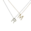 14k White Gold  .20ct G SI1 Diamond Initial Pendant