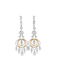 18k Two Toned .50ct F VS2 Round Diamond Chandelier Earrings