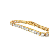 Ladies 14k Yellow Gold Diamond Tennis Bracelet