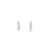 14k White Gold 1ct F VS1 Round Diamond Past, Present and Future Earrings