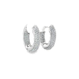 14k White Gold 2.00ct G VS2 Round Diamond Pave Hoop Earrings