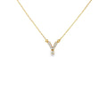 14k Yellow Gold .25ct G SI1 Round Diamond Letter Y Necklace
