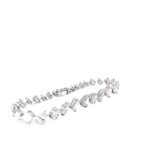 18K White Gold  10.68CT F G VS2 MULTIPLE OVAL, MARQUISE, EMERALD CUT AND PEAR SHAPE BRACELET