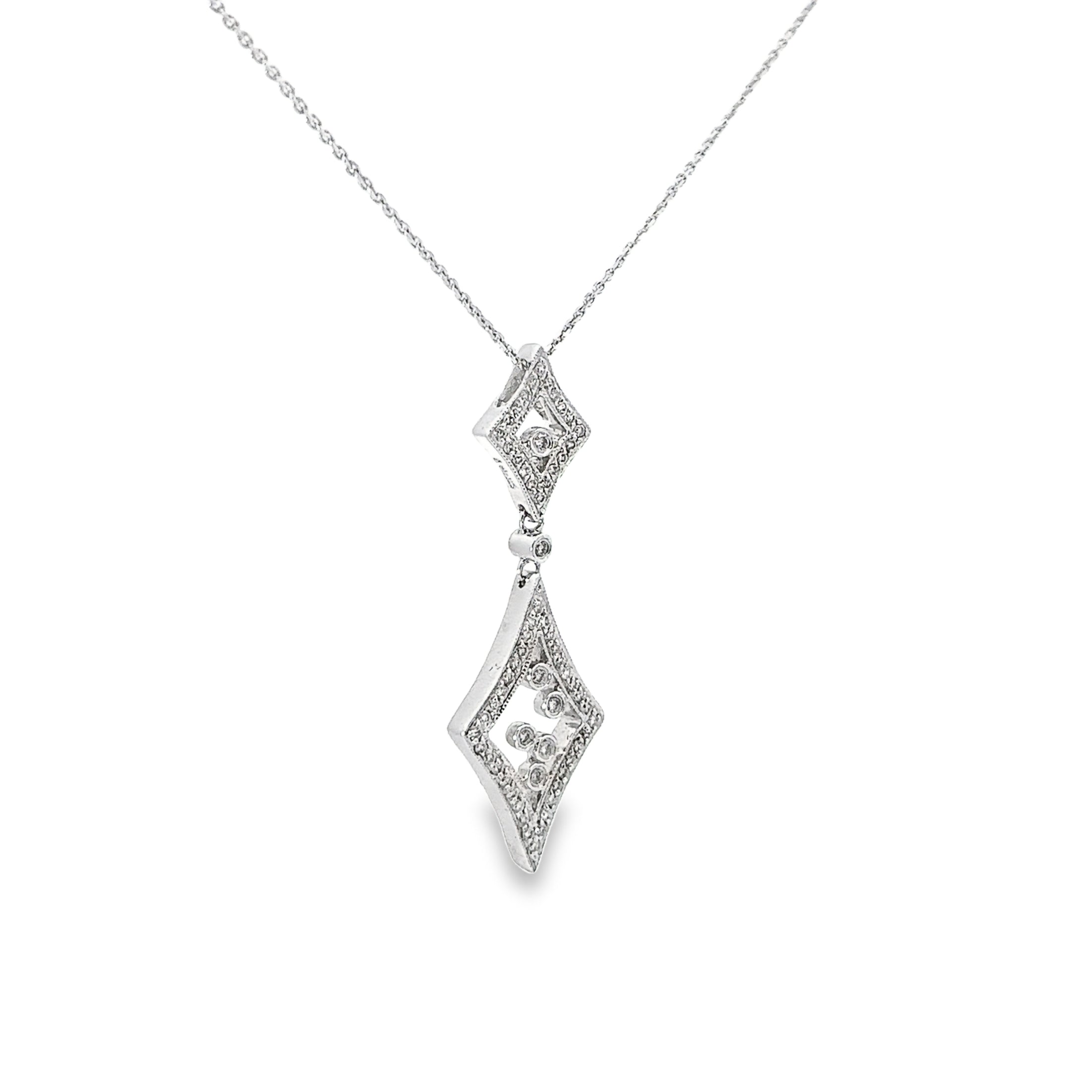 Ladies 14k White Gold Diamond necklace