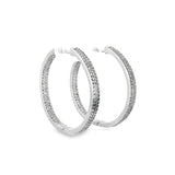 14k White Gold 2.17ct G SI1 Round Diamond Hoop Earrings