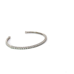 14k White Gold 1.50CT H SI1 Round Diamond Cuff Bracelet