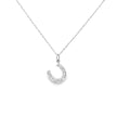 14k White Gold .10ct G SI1 Round Diamond Horseshoe Pendant