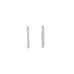 14k White Gold .65ct G VS2 Round Diamond Inside-outside hoop earrings