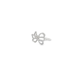 14k White Gold .60ct H SI1 Round Diamond Bow Ring